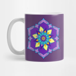 Purple Blue Mandala Flower Mug